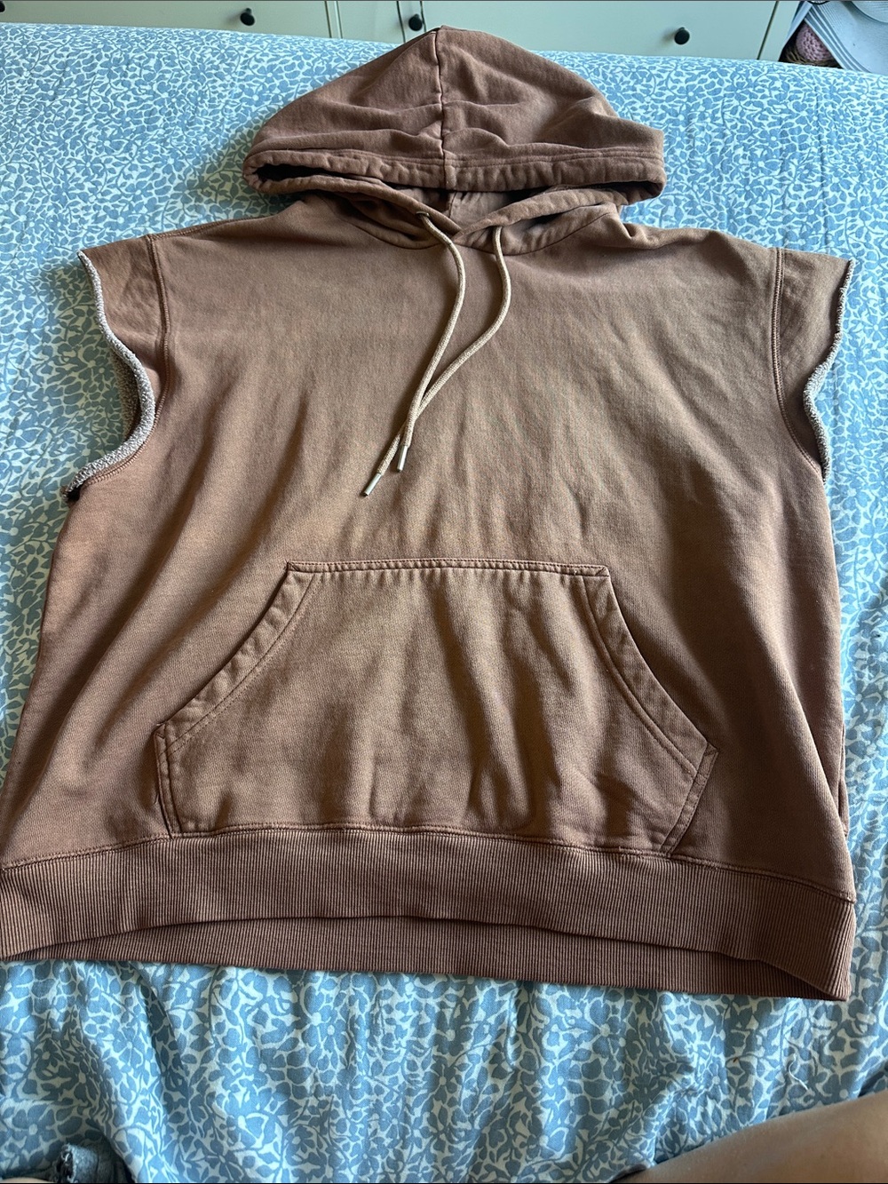 BDG Sleeveless Hoodie in Warm Brown